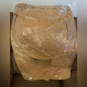 Tan faux fur 3pc bathroom set